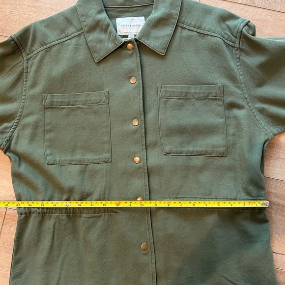 NWT Lucky Brand Cotton Olive Green Cinched Utility Jacket Women’s Size M - Picture 14 of 16